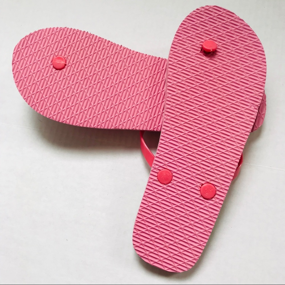 ⚠️SOLD⚠️ NWOT watermelon pink and green flip flops - Picture 4 of 5